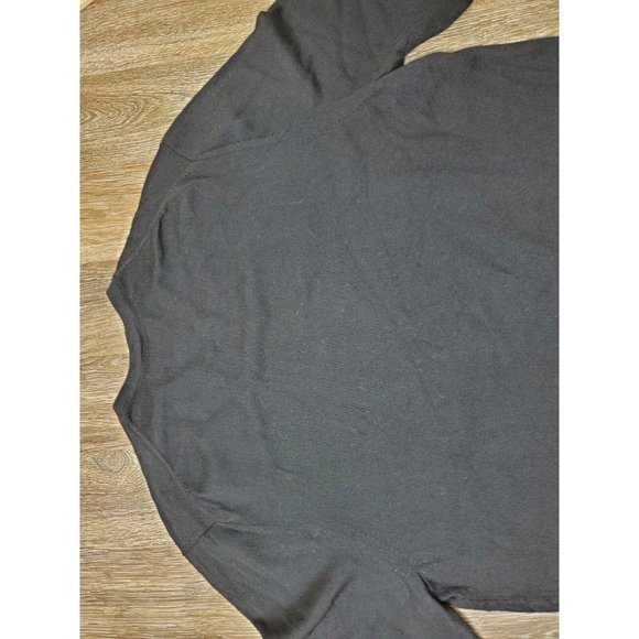 Banana Republic Extra Fine Merino Wool Men's Large Black Knit Sweater V-Neck LS - Picture 11 of 11